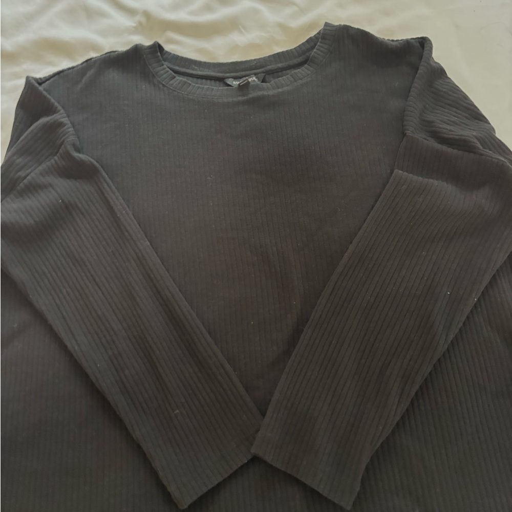 Banana Republic Women’s Black Ribbed Long Sleeve Top L - Picture 6 of 6